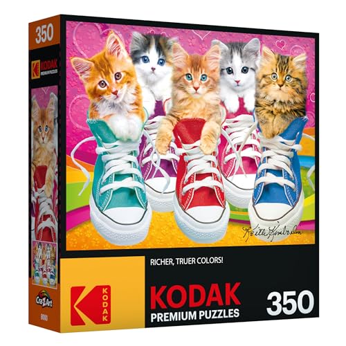 RoseArt Kodak Premium Sneaky Kats II 350 Piece Jigsaw Puzzle for Adults - Stress Relief and Entertainment for Grown-Ups