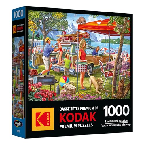 RoseArt Kodak Premium 1000 Piece Jigsaw Puzzle for Adults - Family Beach Vacation