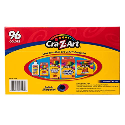 Cra-Z-Art 96ct Crayons in Flip-Top Box with Sharpener for Kids Classroom Art Projectsadera
