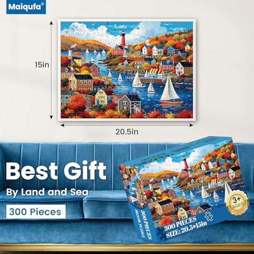 300 Pieces Town in Autumn Jigsaw Puzzle for Adults Recycled Cardboard Home Decor
| Challenging 300 Pieces Puzzle for Ad