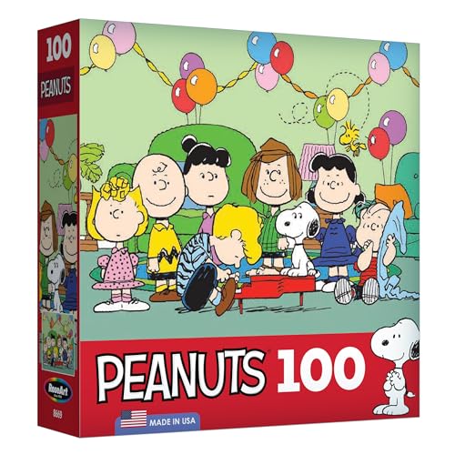 RoseArt Peanuts 100 Piece Jigsaw Puzzle for Kids and Adults - Fun and Challenging Puzzles for All Ages - Easy to Assembl
