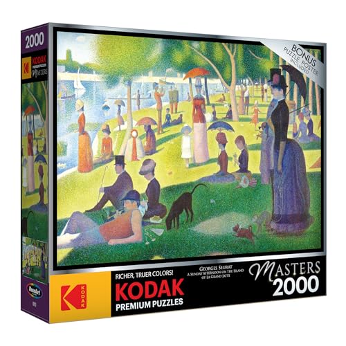 RoseArt Kodak Premium Masters 2000 Piece Jigsaw Puzzle for Adults - A Sunday Afternoon on The Island of La Grand Jatte b