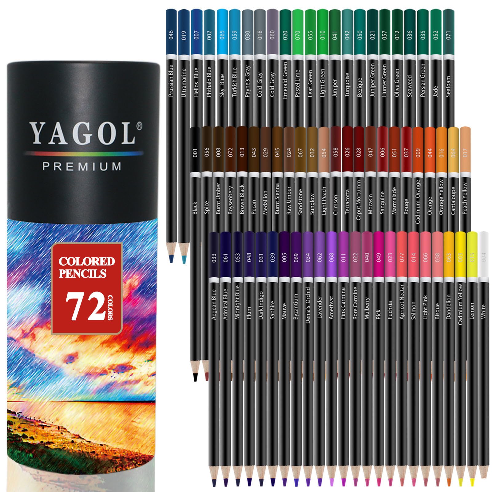  Adult Coloring Books 72 Color Pencil Set Soft Core Art Supplies for Drawing & Sketching
| Soft Core 72 Color Pencil Set