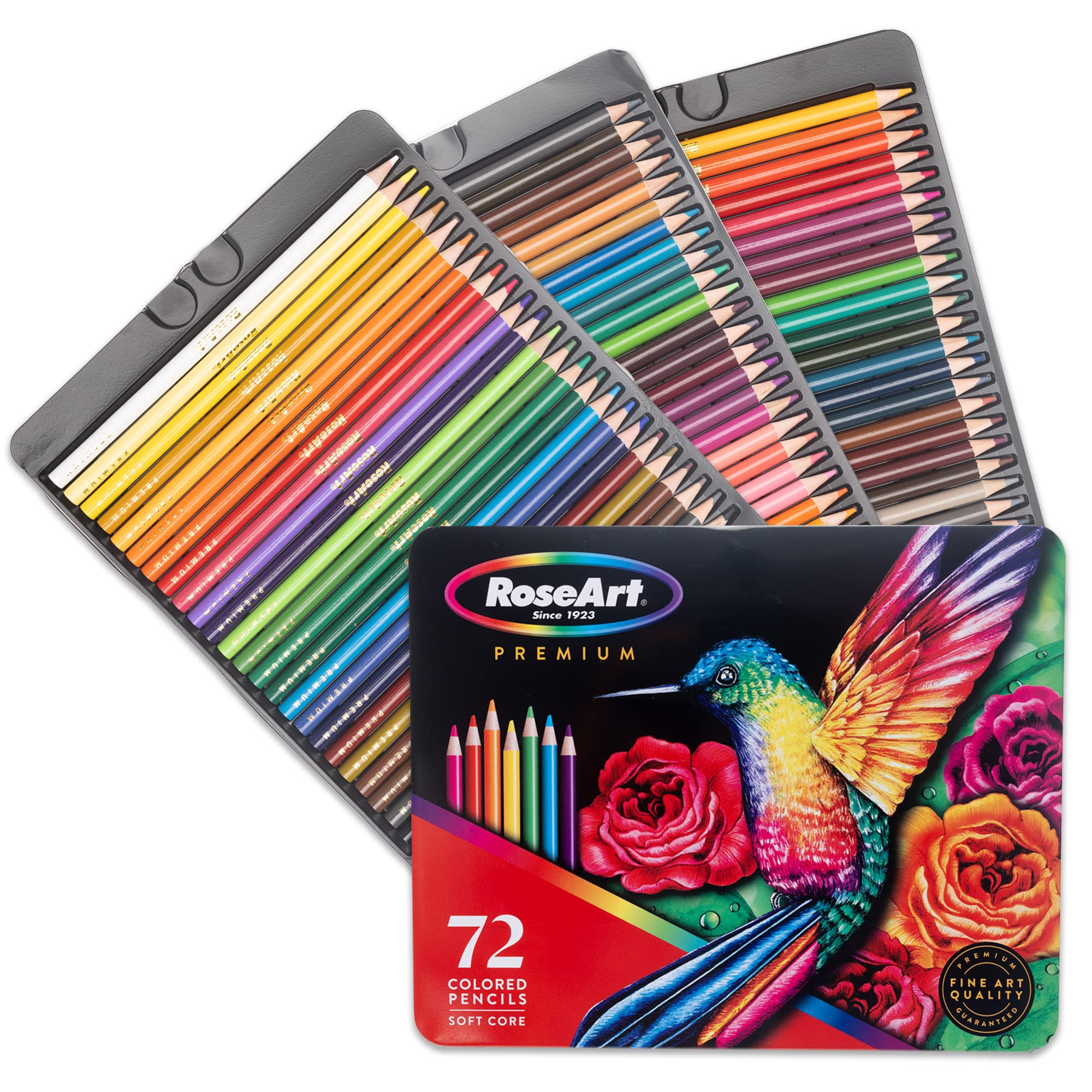 RoseArt Premium 72ct Colored Pencils for Adults – Soft Core Art Supplies for Drawing & Sketching, Adult Colors, 72 Pack