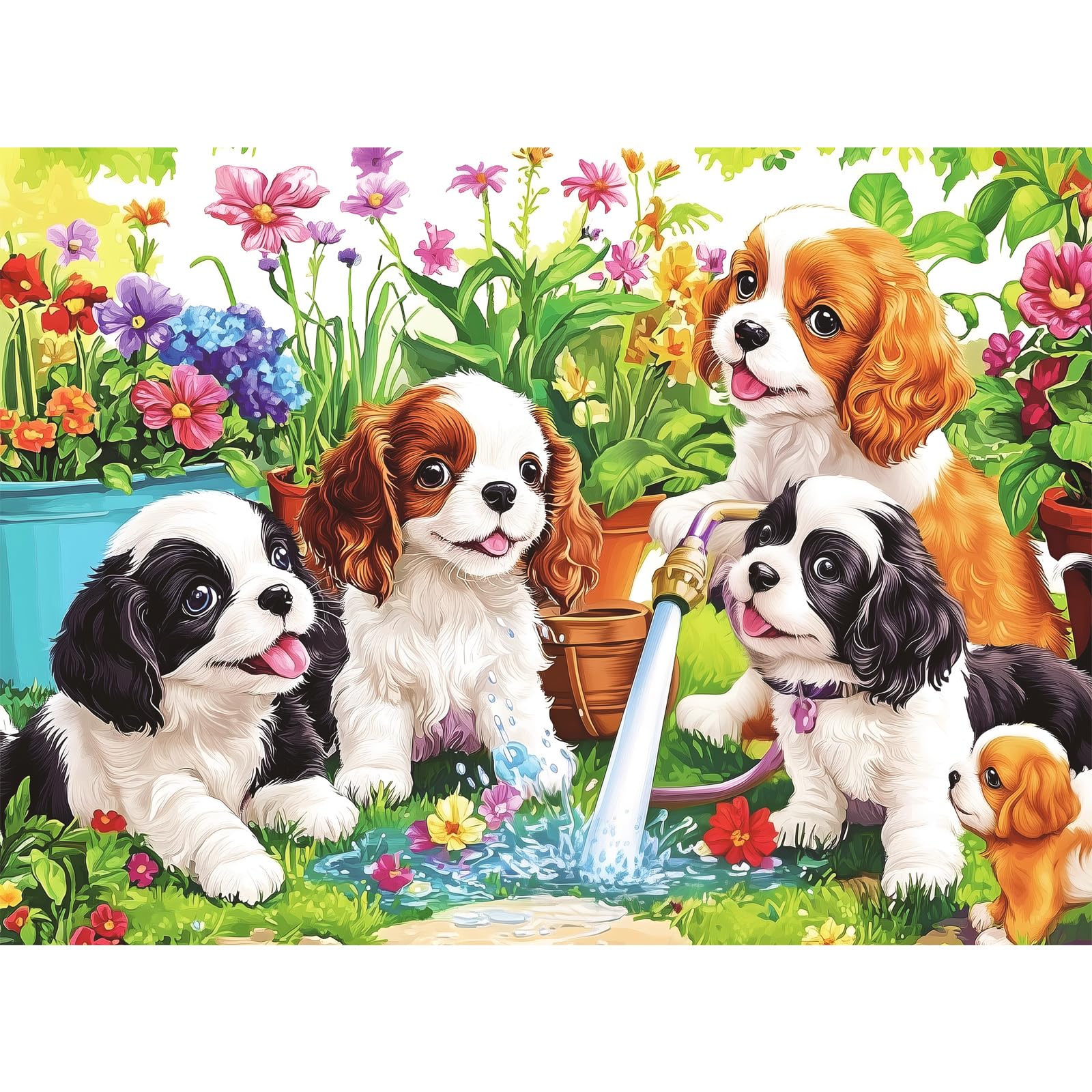 Cute Dogs Jigsaw Puzzles 300 Pieces Large for Teens Seniors,Challenging Jigsaw Puzzle 300 Pieces for All Ages,Great Gift