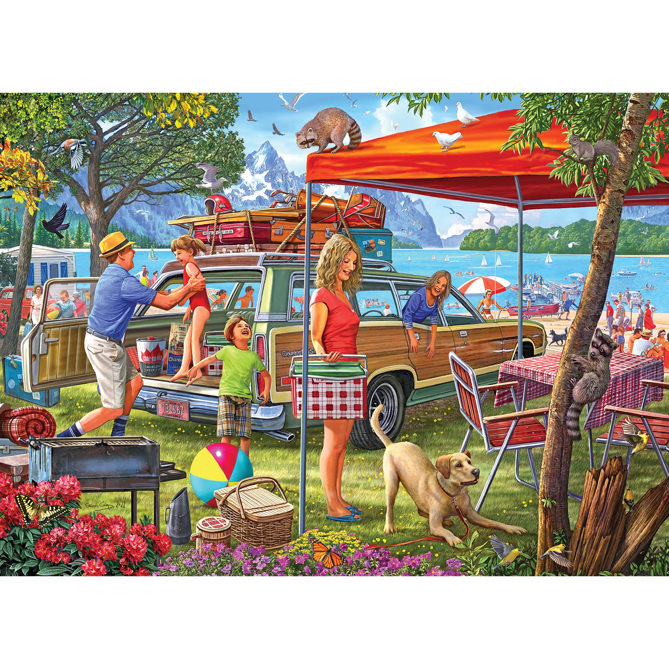 RoseArt Kodak Premium 1000 Piece Jigsaw Puzzle for Adults - Family Beach Vacation